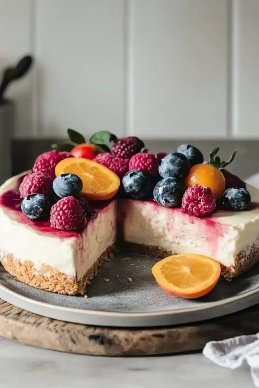 No-Bake Summer Berry And Peach Cheesecake – Easy And Delicious