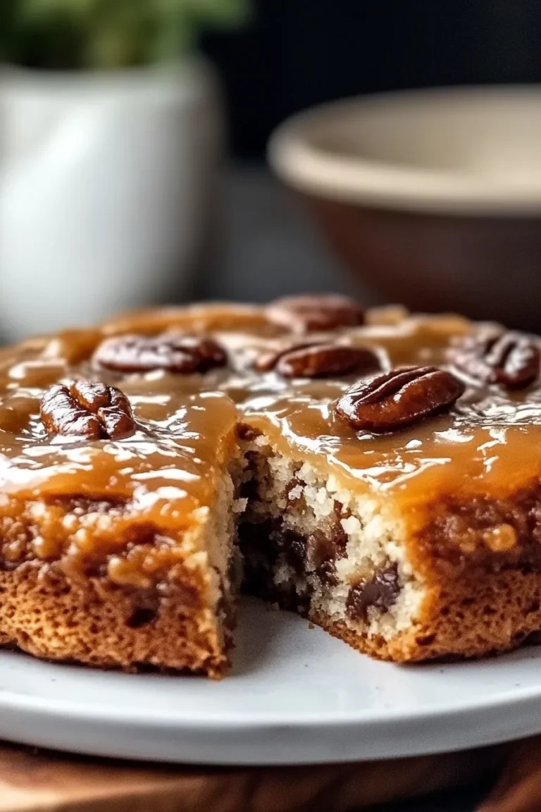 Pecan Upside Down Cake Close-Up