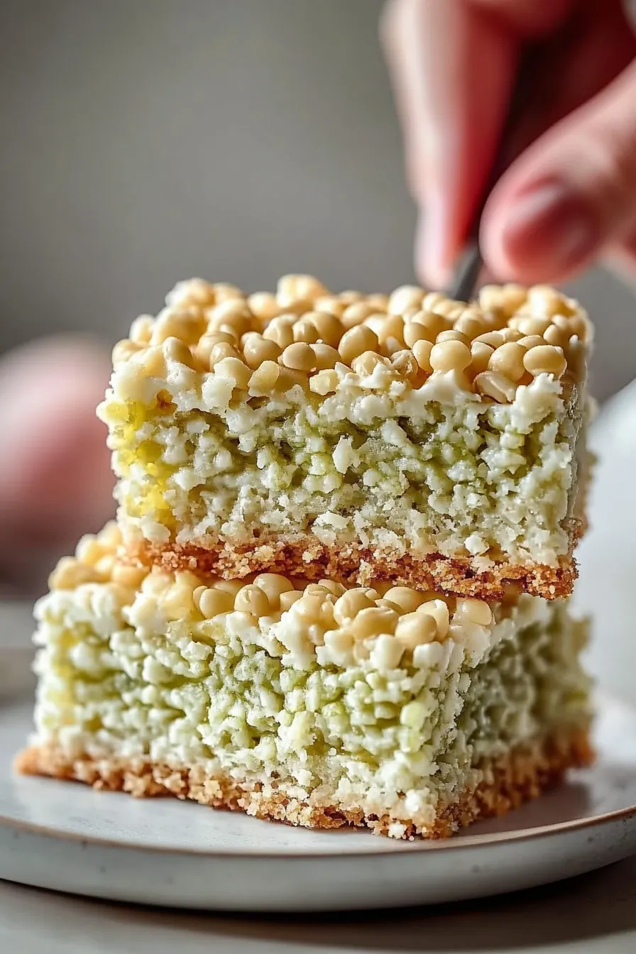 Vibrant Pistachio Rice Krispie Treats Ready to Delight