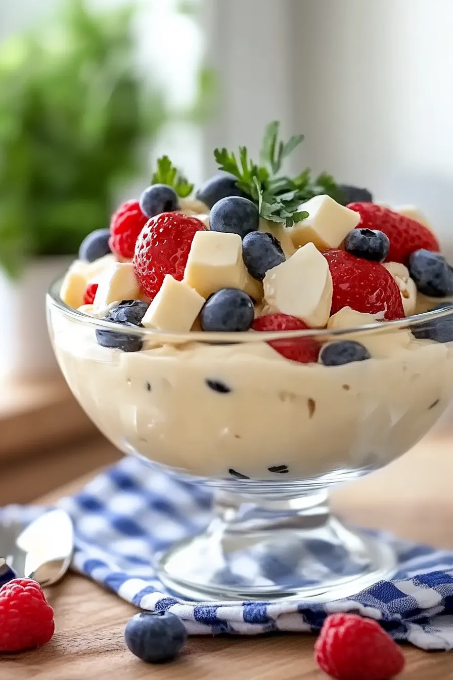 Red, White, and Blue Cheesecake Salad