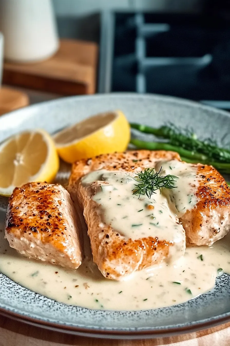 Salmon with Lemon Cream Sauce