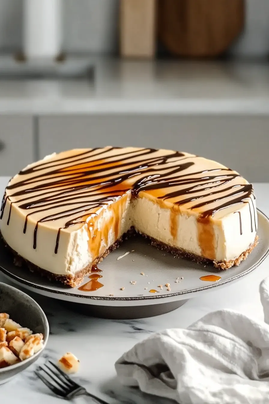 Decadent Homemade Salted Caramel Cheesecake