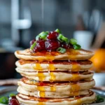 Savoury Dinner Pancakes with Chilli Butter Presentation