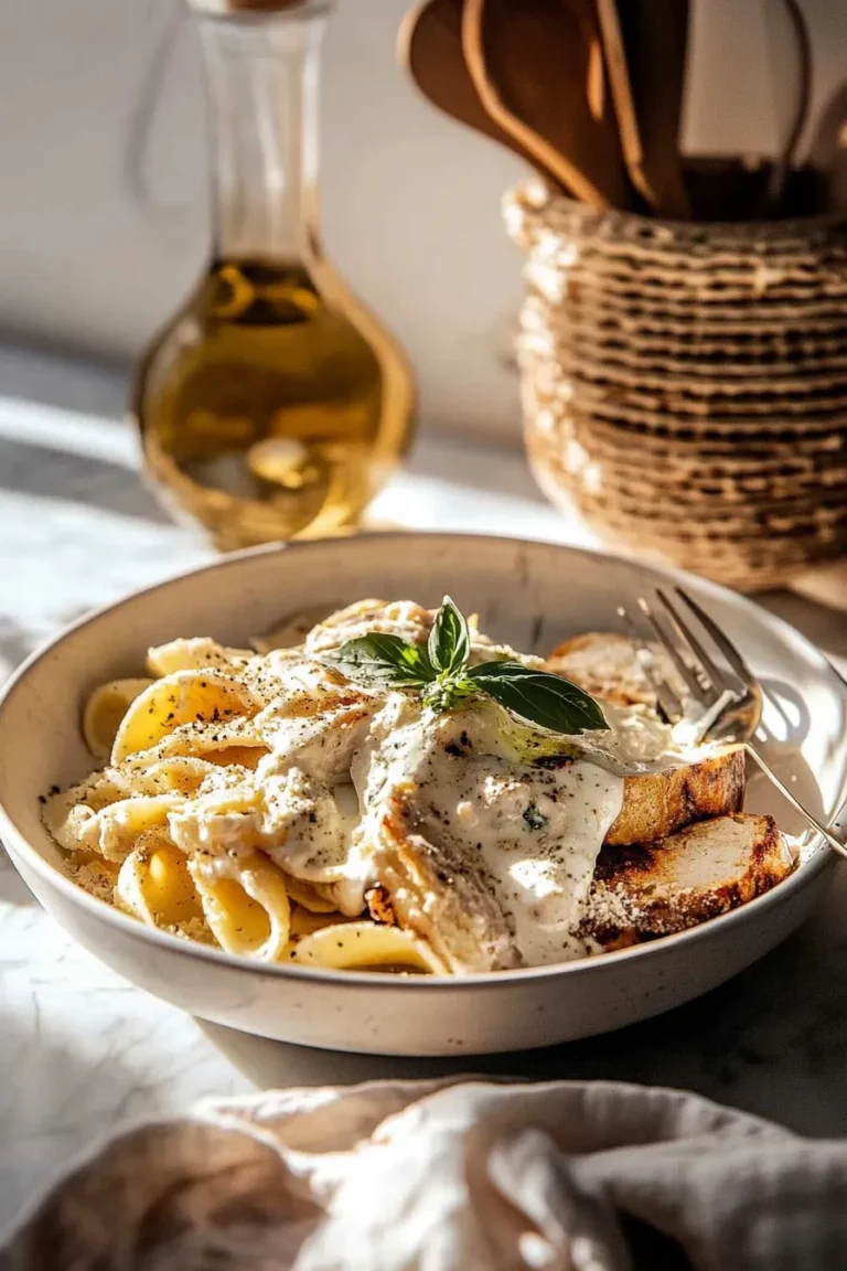 Simple Chicken Zucchini Alfredo Pasta