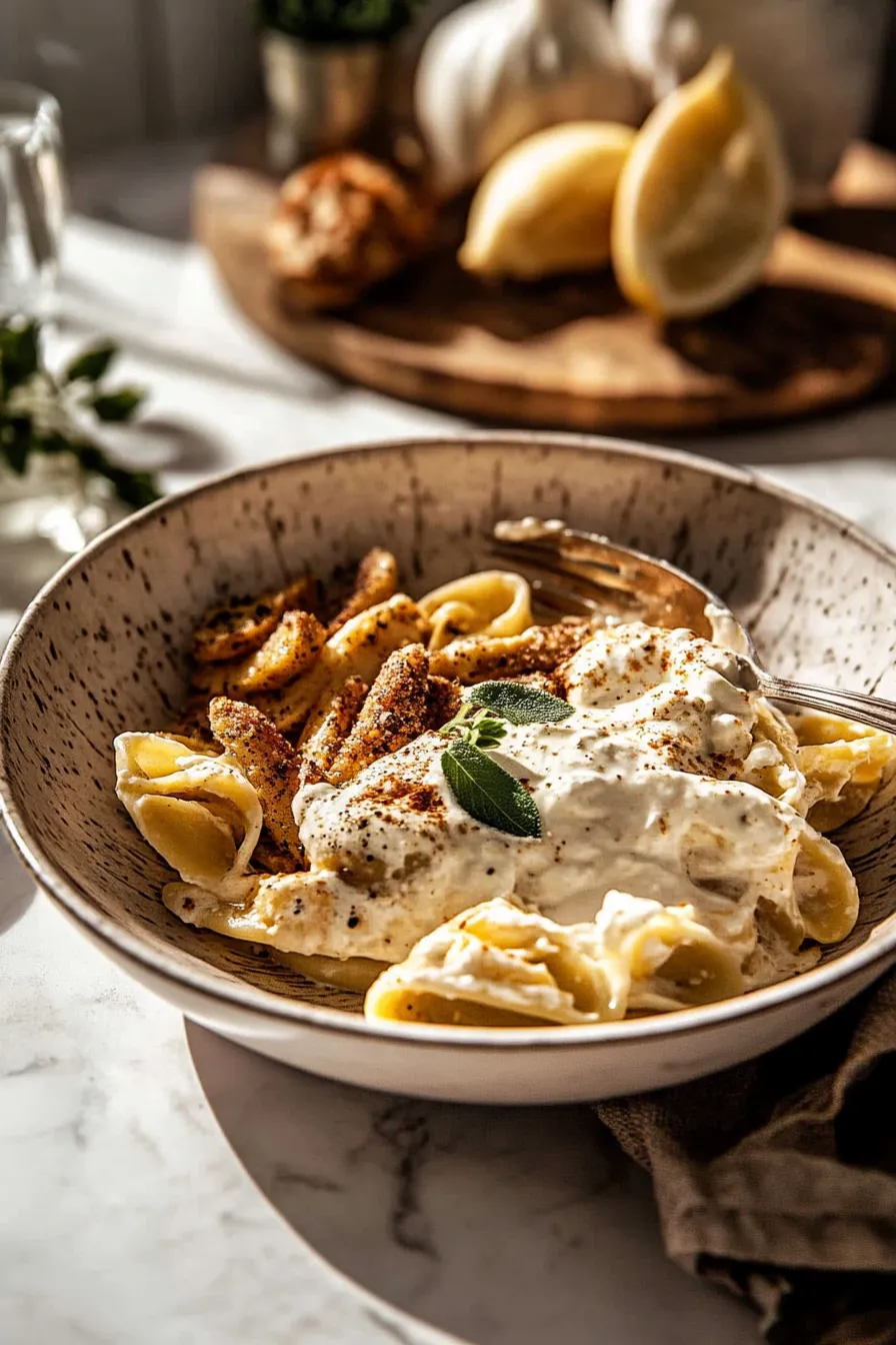 Simple Chicken Zucchini Alfredo Pasta