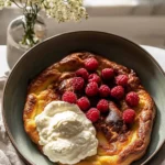 Smashed Raspberry Dutch Baby Freshly Baked