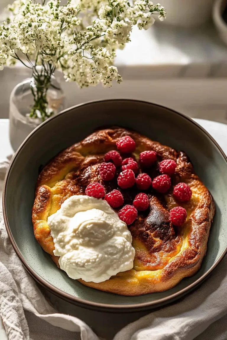 Smashed Raspberry Dutch Baby Freshly Baked