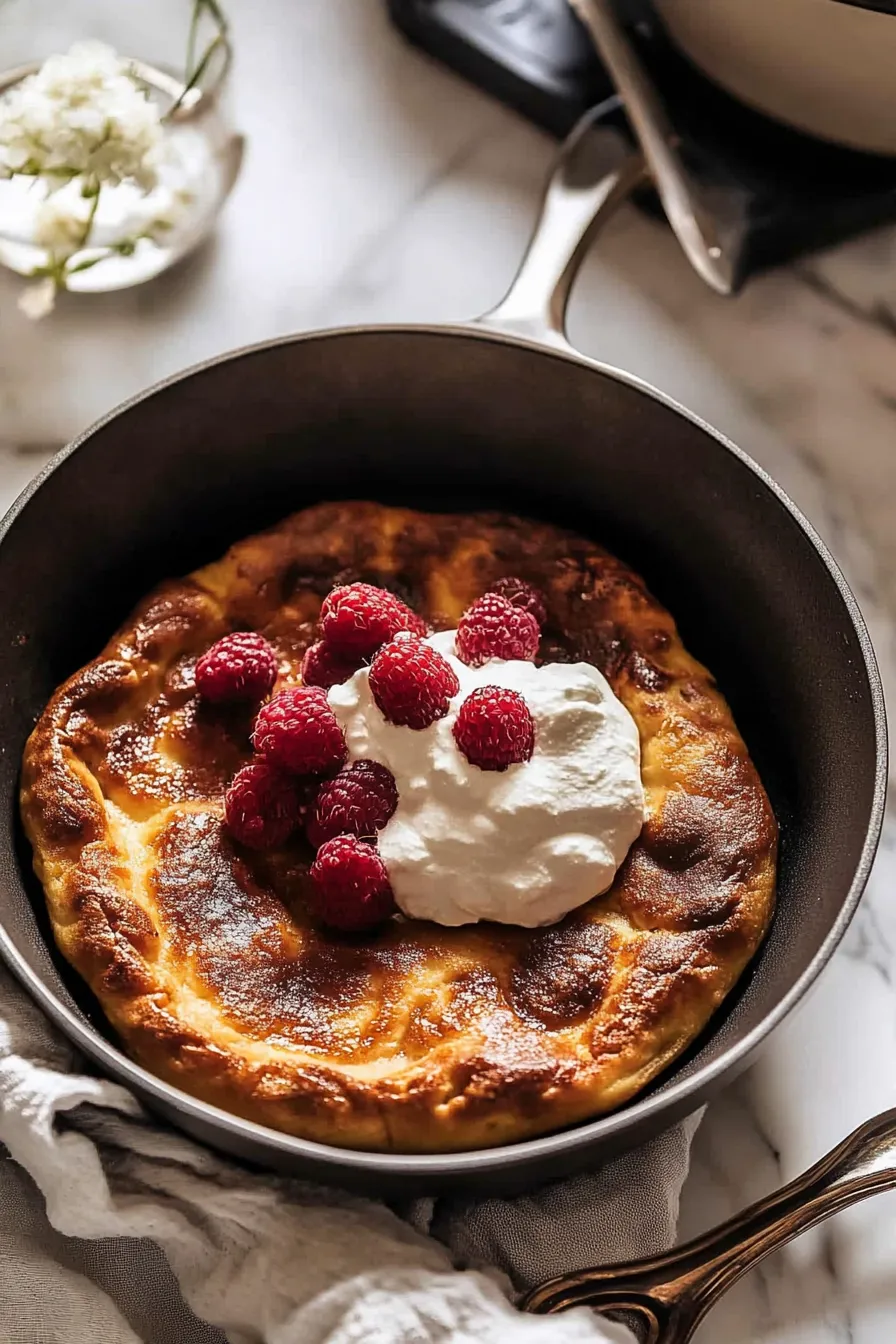 Smashed Raspberry Dutch Baby.