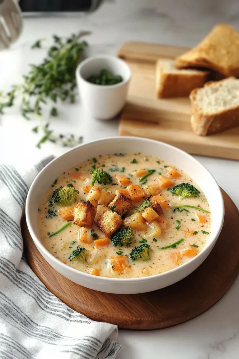 Creamy Smoked Gouda Broccoli Soup in a Bowl