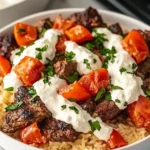 Steak Queso Rice with Avocado and Cilantro
