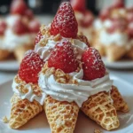 Strawberry Crunch Cheesecake Cones Ready to Enjoy