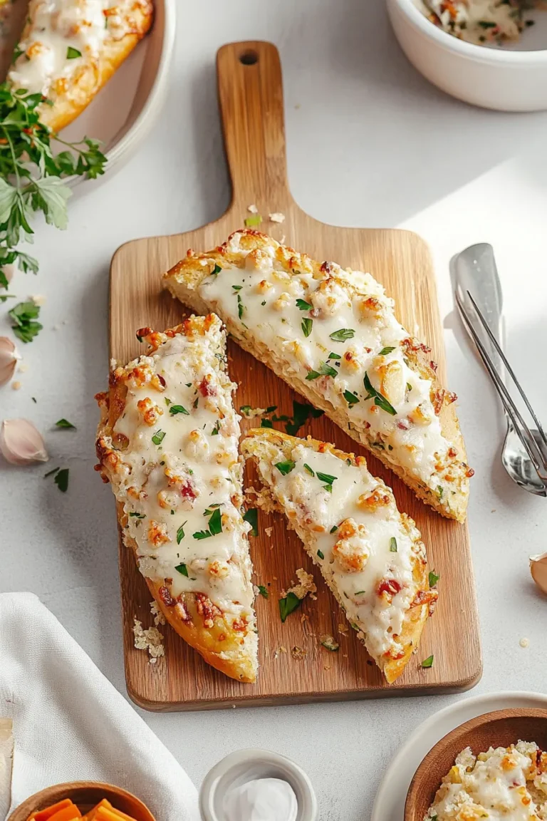 Viral Chicken Alfredo Garlic Bread
