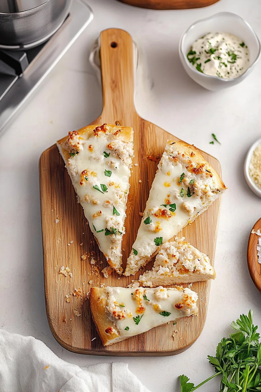 The Viral Chicken Alfredo Garlic Bread I'm Obsessed With
