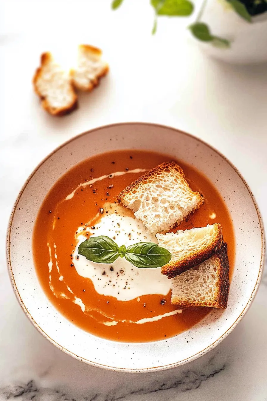 Delicious Tomato Soup (w/ Fresh Tomatoes!) Served Hot