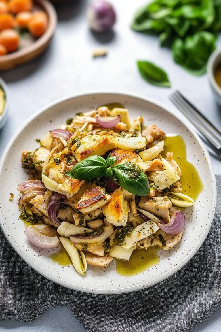 Delicious White Bean Pesto Salad with Grilled Chicken