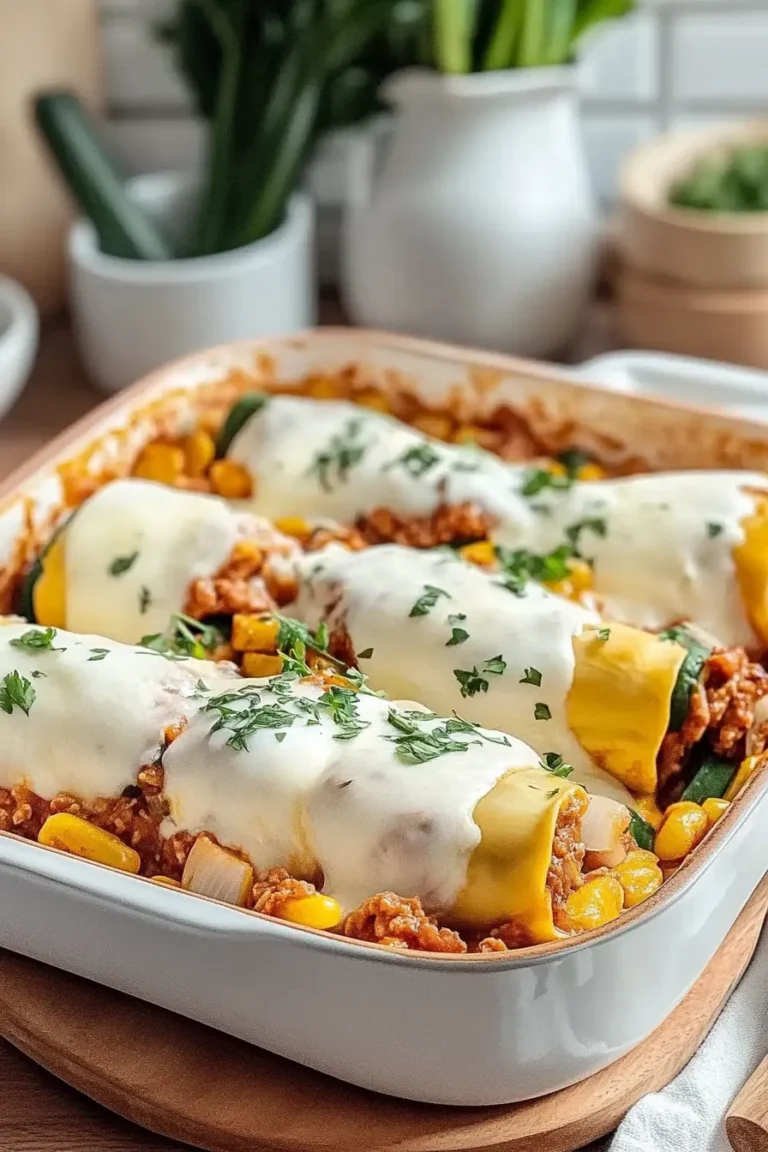 Zucchini Enchiladas Freshly Served