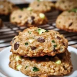 Zucchini Oatmeal Chocolate Chip Cookies on a Plate