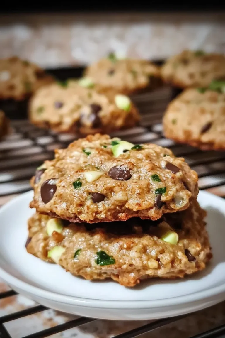 Zucchini Oatmeal Chocolate Chip Cookies on a Plate