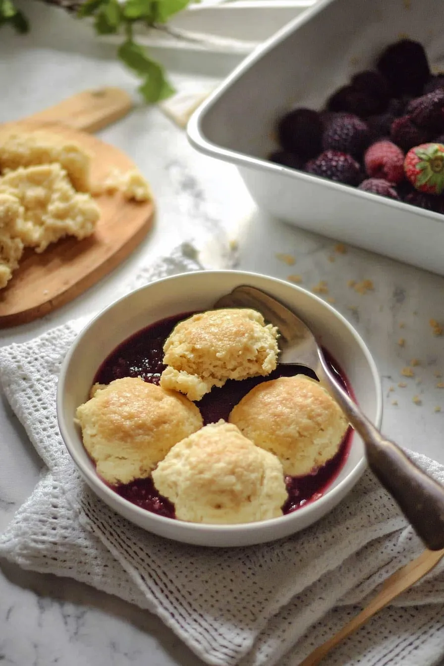 Blackberry Cobbler with Sweet Corn Biscuits 