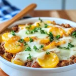 Delicious Cheesy Hamburger Potato Casserole Ready to Serve