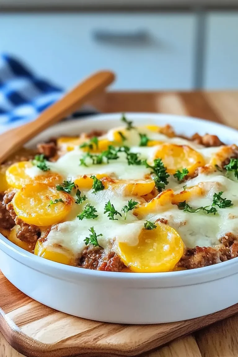 Delicious Cheesy Hamburger Potato Casserole Ready to Serve