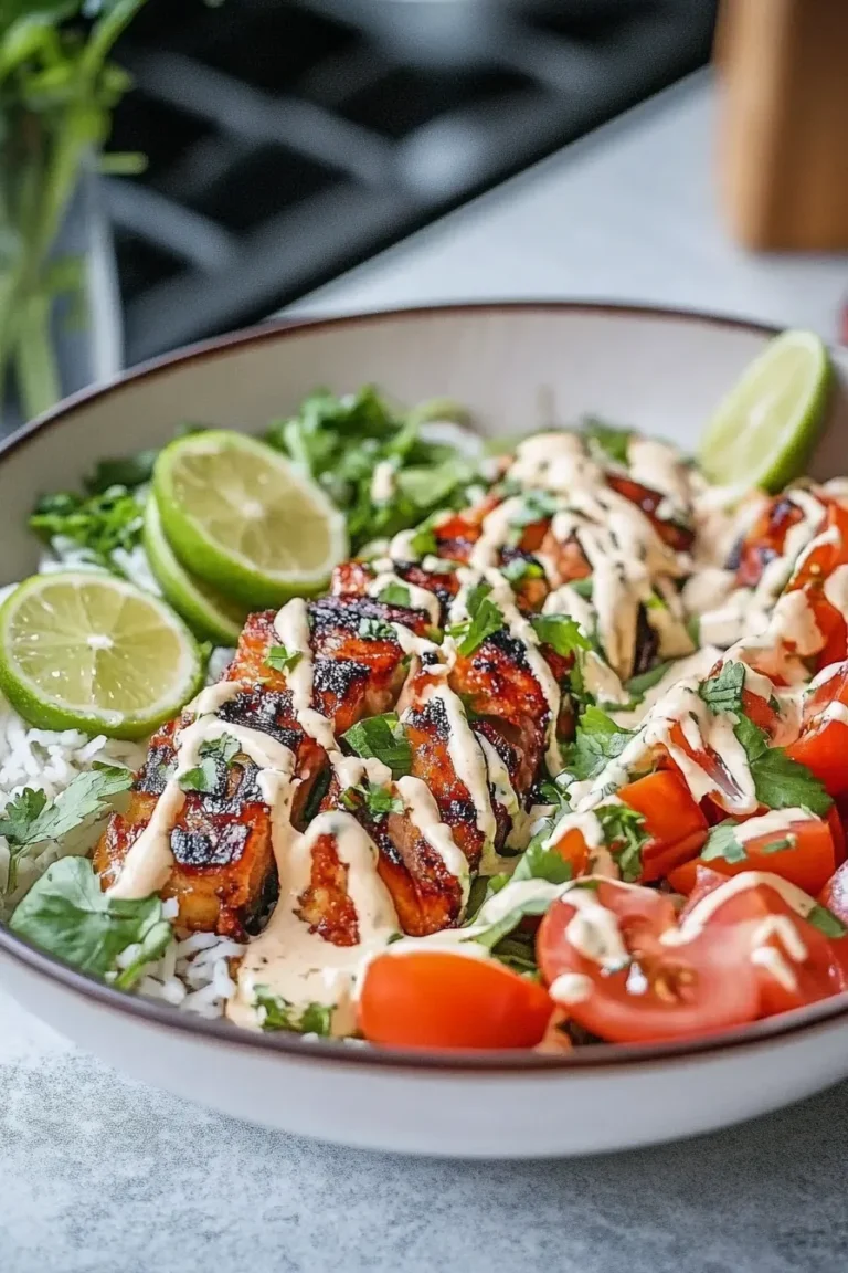Chili Chicken Bowl with Coconut Lime Drizzle – Tasty & Fresh
