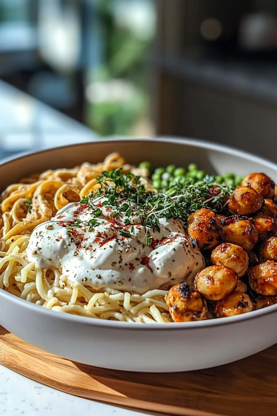 Creamy Cajun Chicken Pasta with Whipped Roasted Garlic Feta