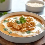 Crockpot Butter Chicken Served with Rice