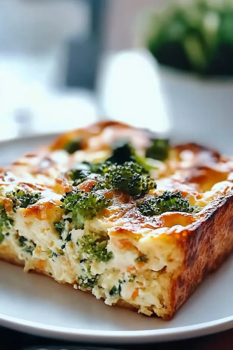 Delicious Crustless Broccoli Quiche Fresh from the Oven