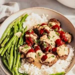 Spicy Firecracker Meatballs on Plate
