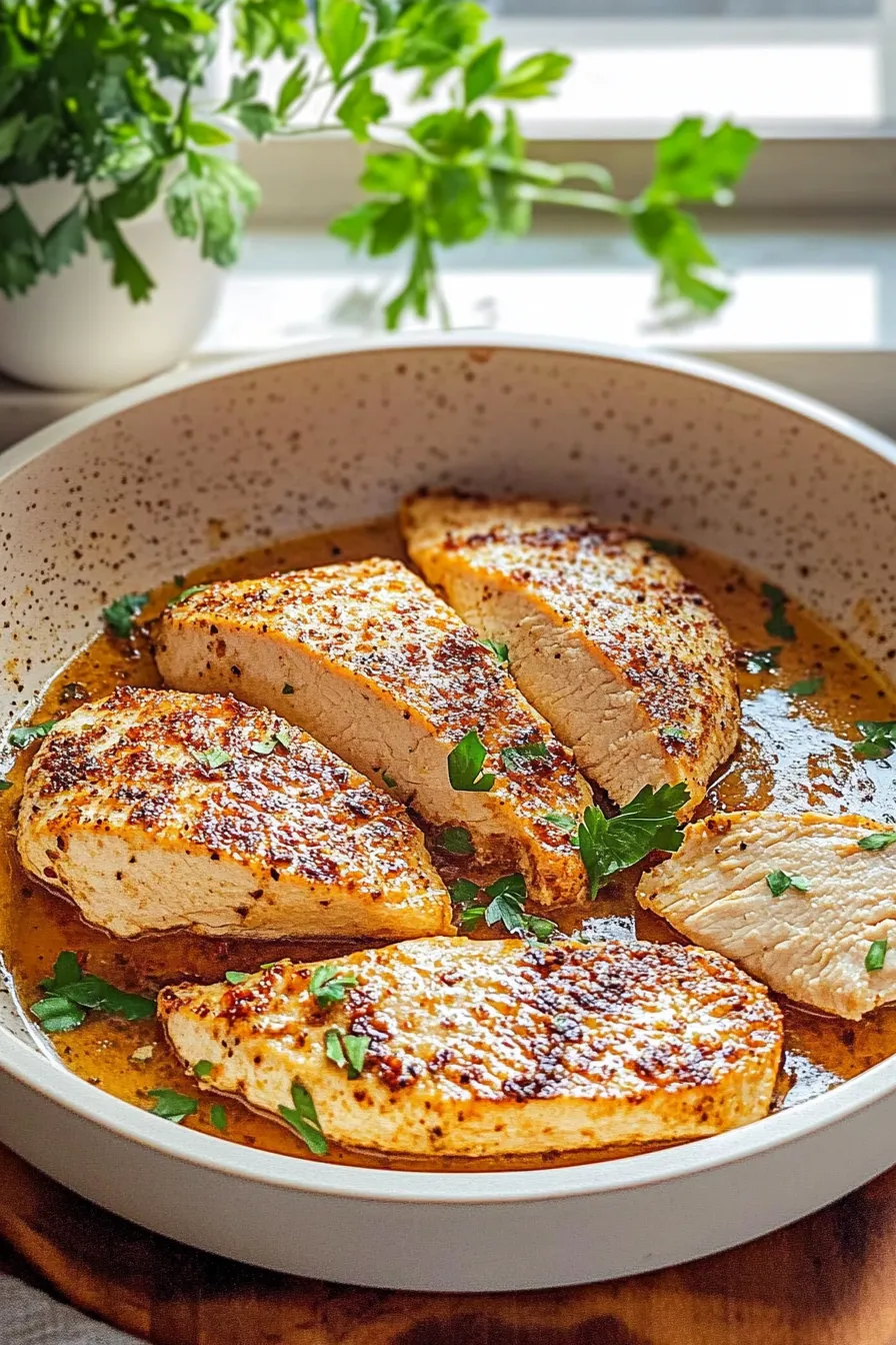 Garlic Butter Chicken Plated with Herbs