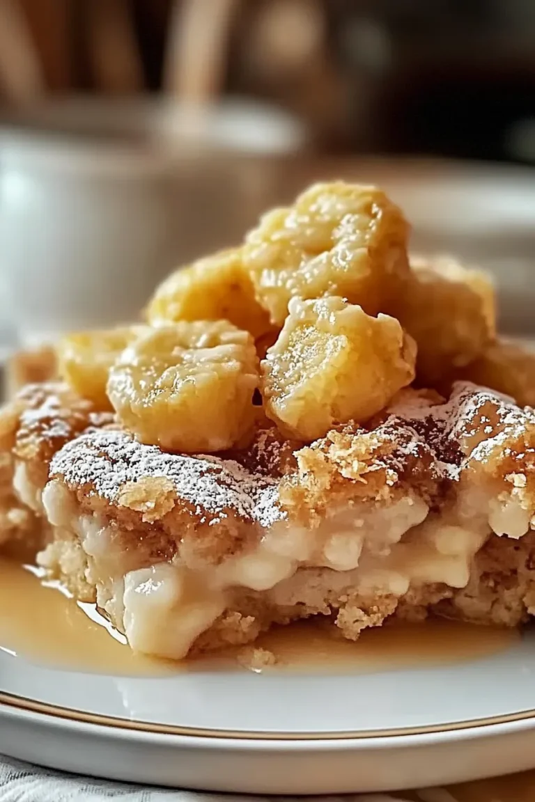 Delicious Southern Banana Cobbler Slice