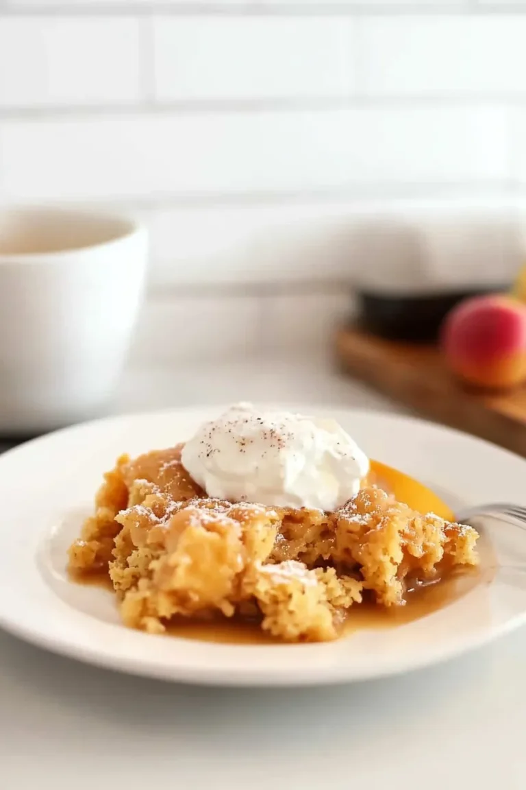 Delicious Peach Dump Cake Freshly Baked