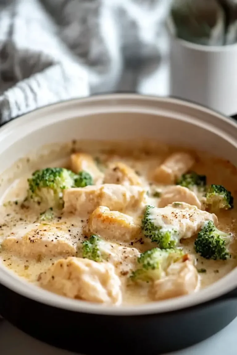 Delicious Slow Cooker Chicken Alfredo with Broccoli