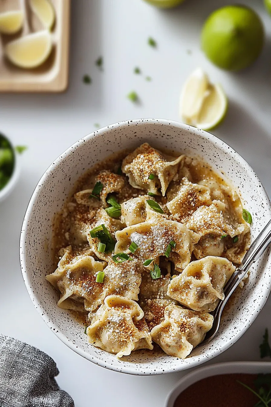 Spicy Chicken Wontons with Chili Lime Sauce