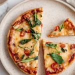 The BEST Quinoa Pizza Crust Fresh Out of the Oven