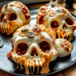 Cheesy Halloween Pizza Skulls
