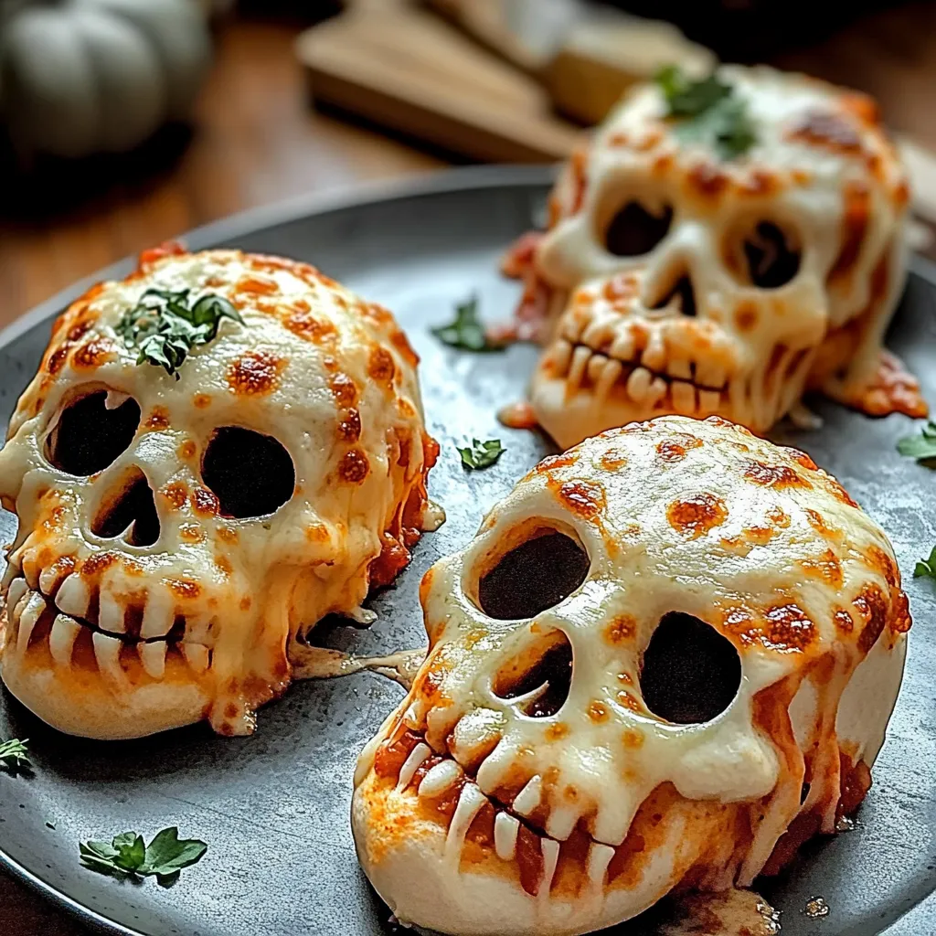 Cheesy Halloween Pizza Skulls