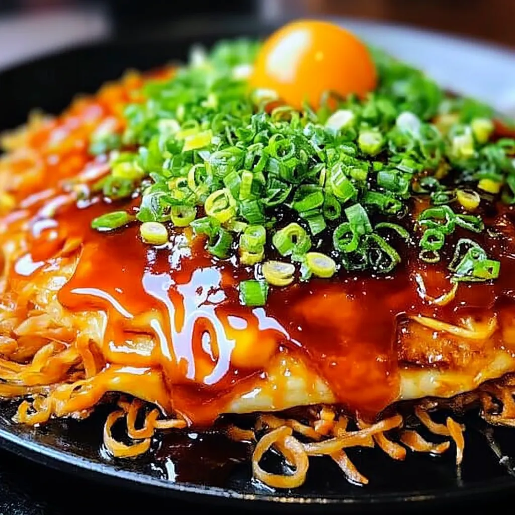 Hiroshima Style Okonomiyaki (in a frying pan)