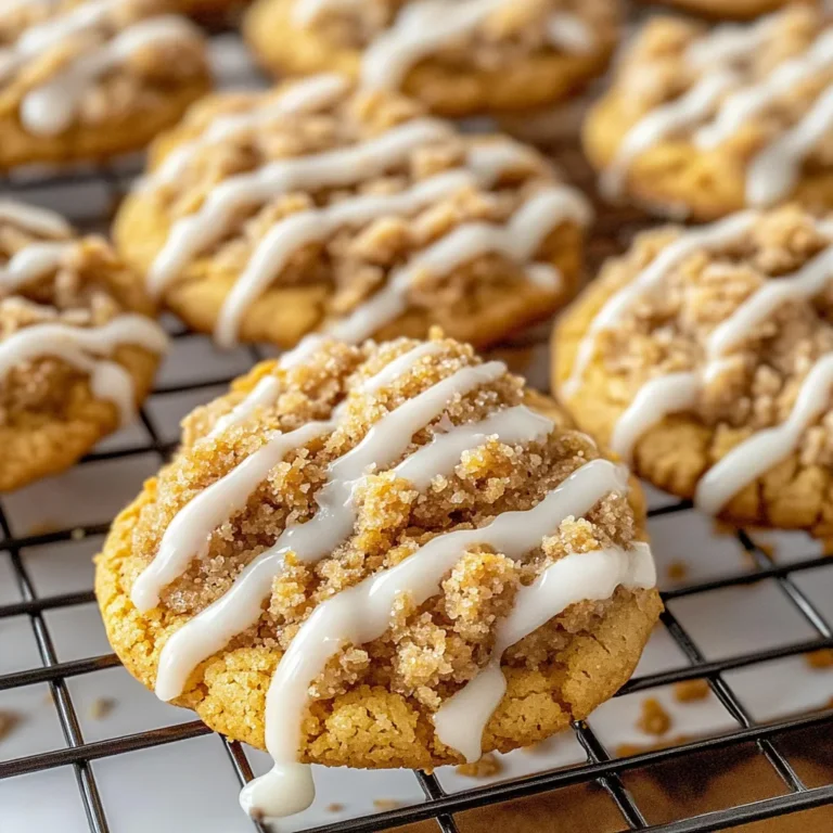 Pumpkin Streusel Crumble Cookies with Maple Glaze
