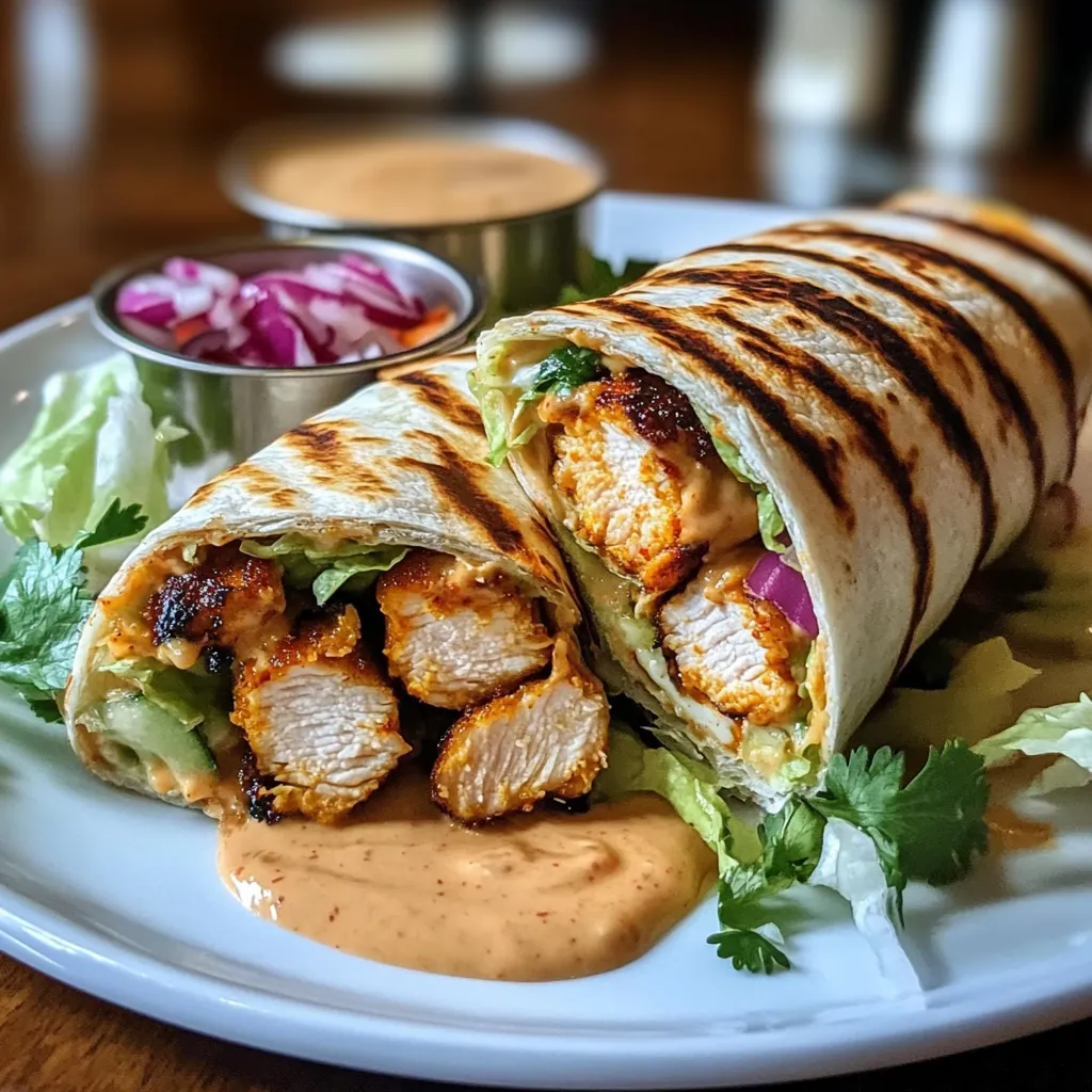 SPICY GRILLED CHICKEN WRAP WITH CHIPOTLE MAYO