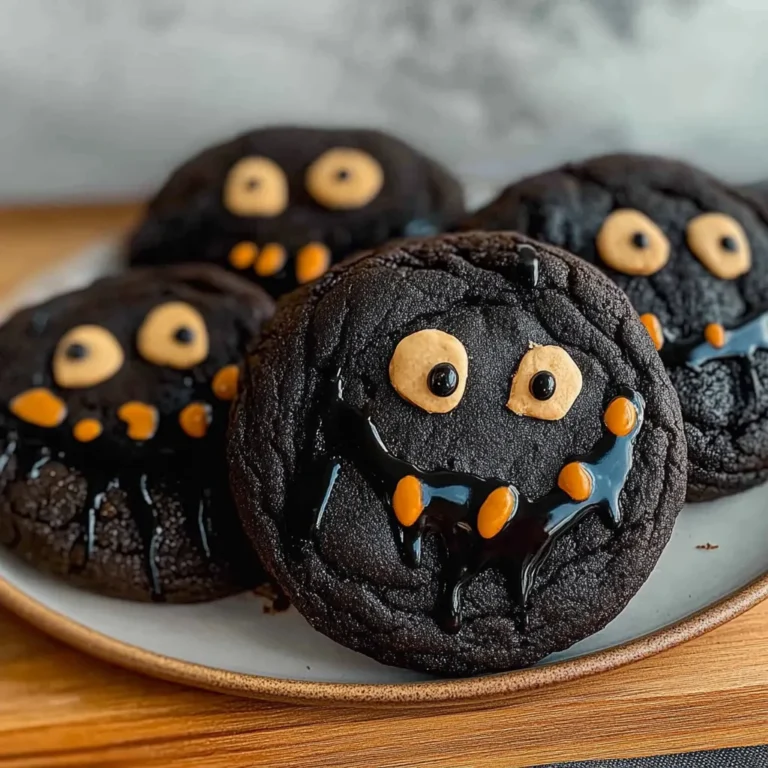 Spooky Black Halloween Monster Cookies