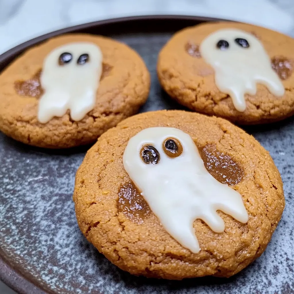 Spooky Ghost Brown Butter Pumpkin Cookies