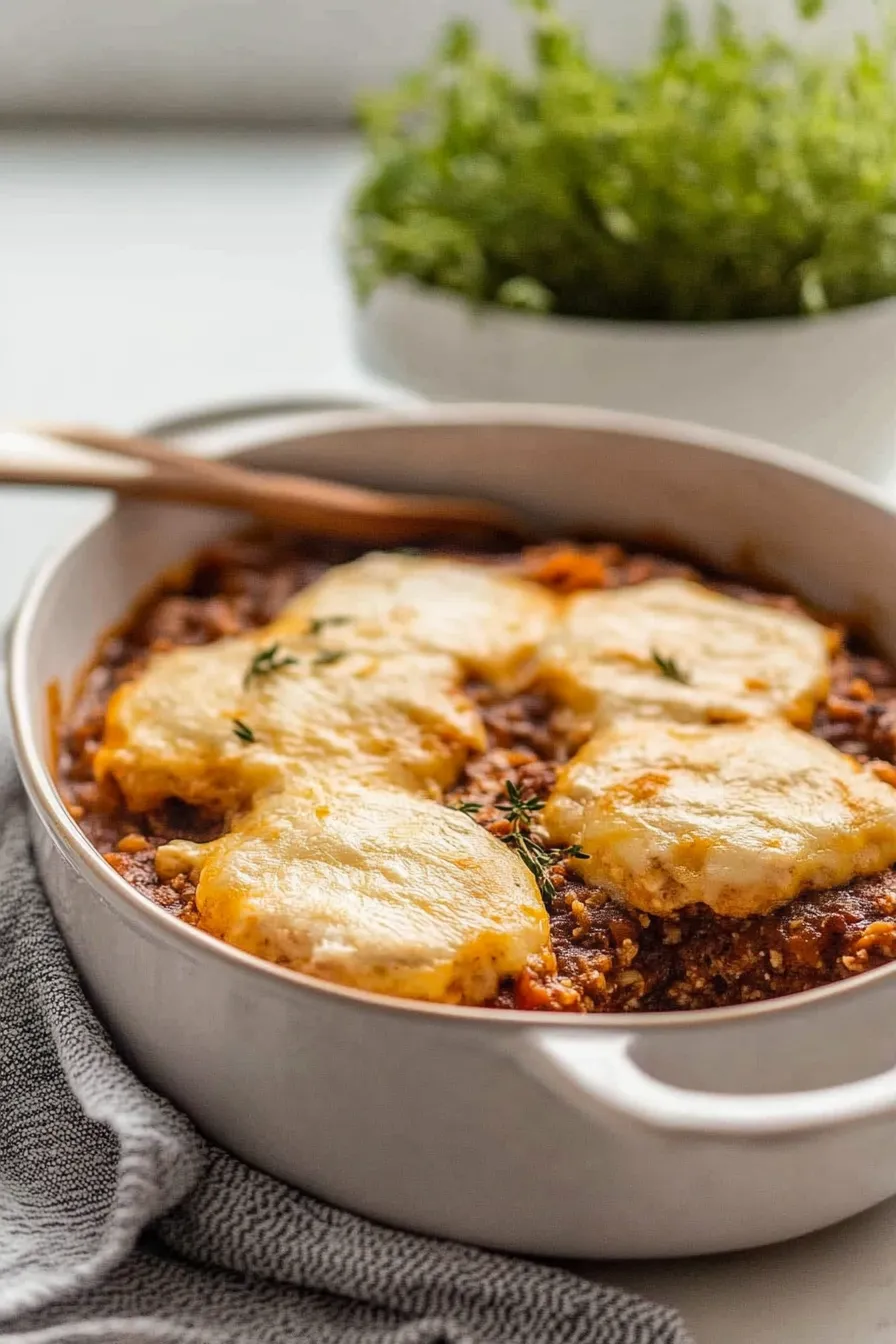 BBQ Chili Cheese Biscuit Casserole