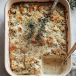 Cheesy Chicken and Broccoli Quinoa Bake Serving