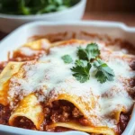 Cheesy Rotisserie Chicken Enchiladas on a Plate