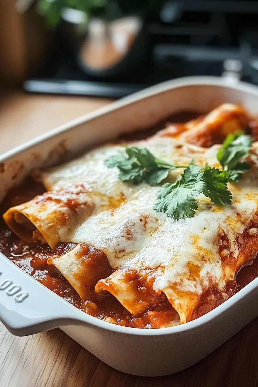 Cheesy Rotisserie Chicken Enchiladas
