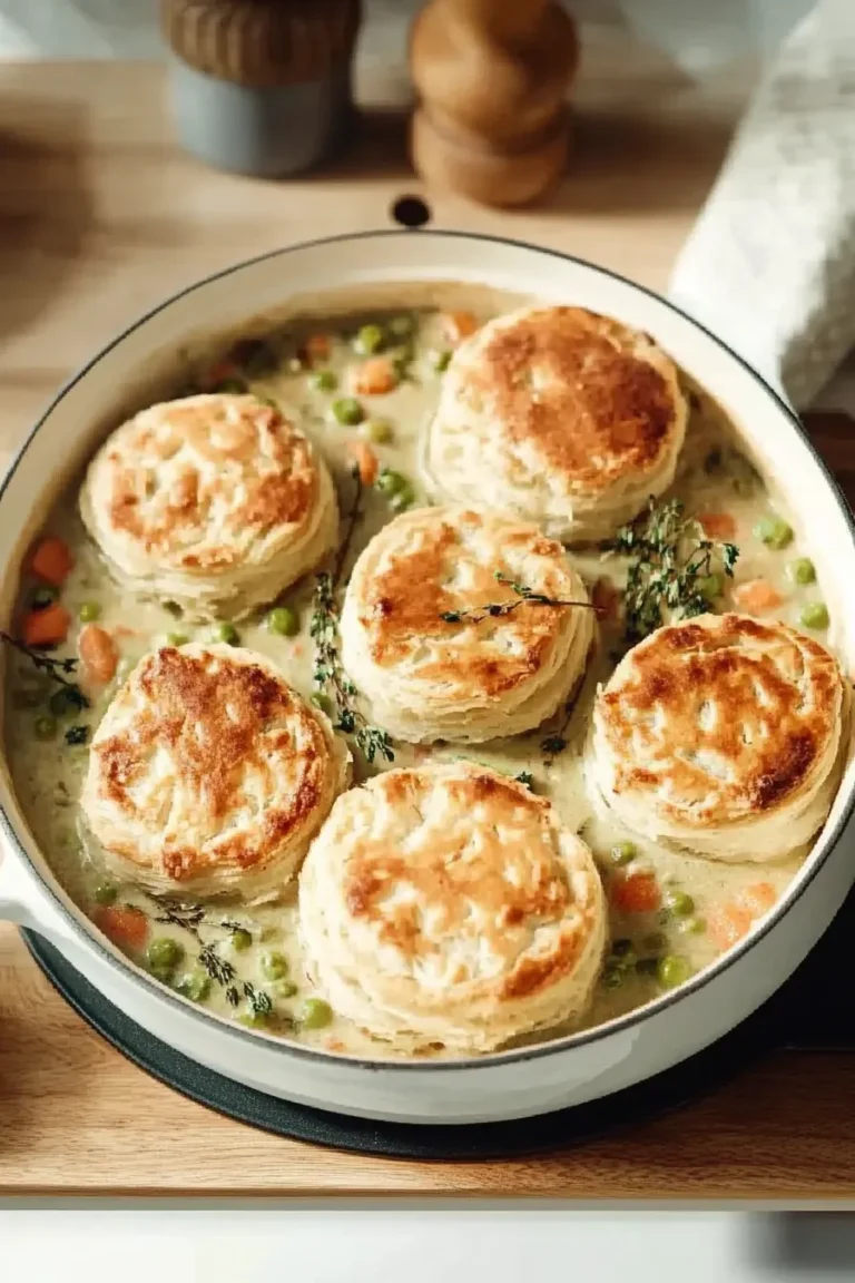 Delicious Chicken Pot Pie with Flaky Biscuits