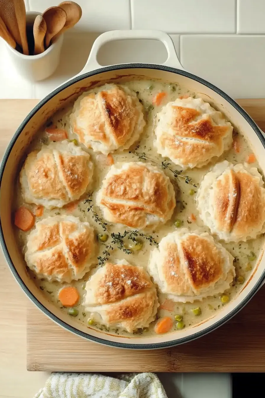 Chicken Pot Pie with Biscuits