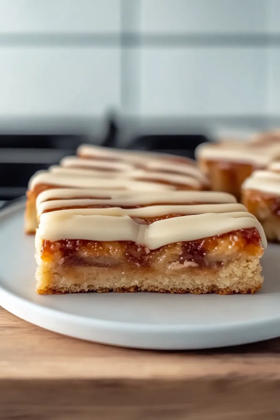 Delicious Cinnamon Roll Blondies Ready to Serve